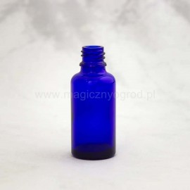Modrá sklenená fľaša - 30ml, vnútorný priemer 18 mm