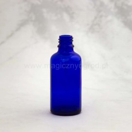 Modrá sklenená fľaša - 50ml, vnútorný priemer 18 mm