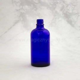 Modrá sklenená fľaša - 100ml, vnútorný priemer 18 mm