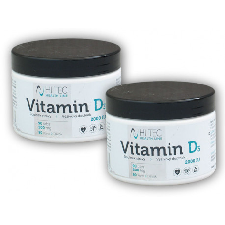 2x Health Line Vitamín D3 2000IU 90 tablet