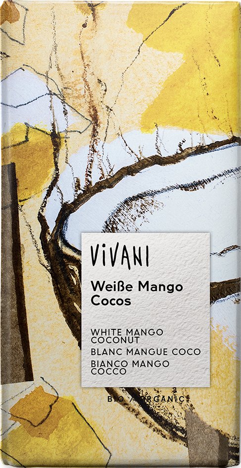 Edizione grande biela čokoláda mango a kokos 80g vivani