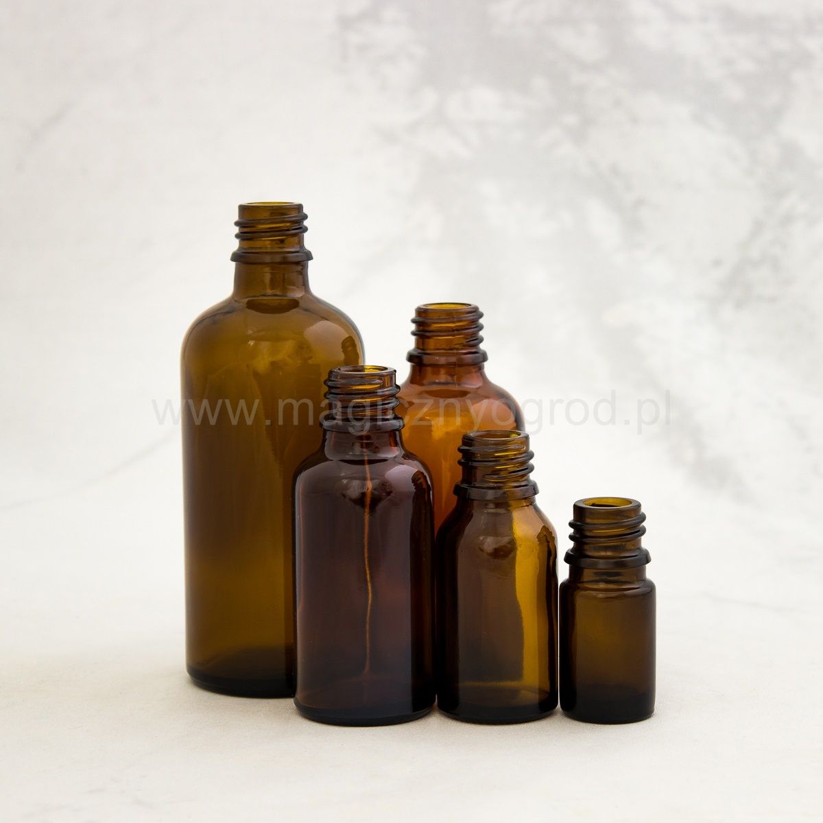 Hnedá sklenená fľaša 5ml - 100ml závit 18mm - 5ml